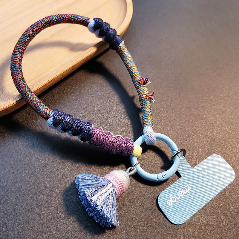 Phone strap women's wrist style tassel pendant braided rope short niche outdoor mountaineering travel