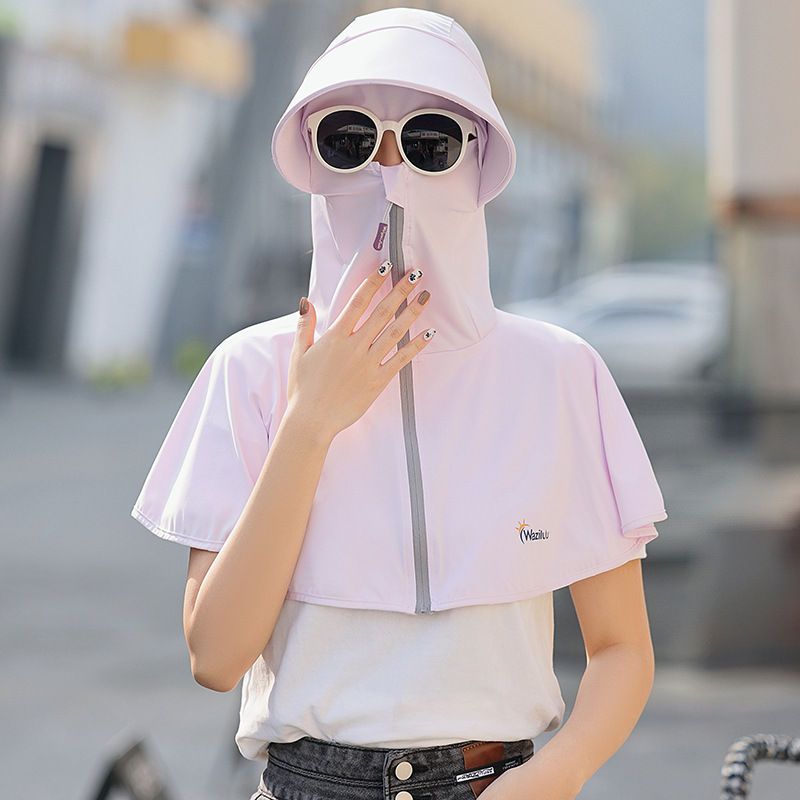 Summer learning to drive riding electric bike sun protection shawl face mask women full face sun protection neck UV protection