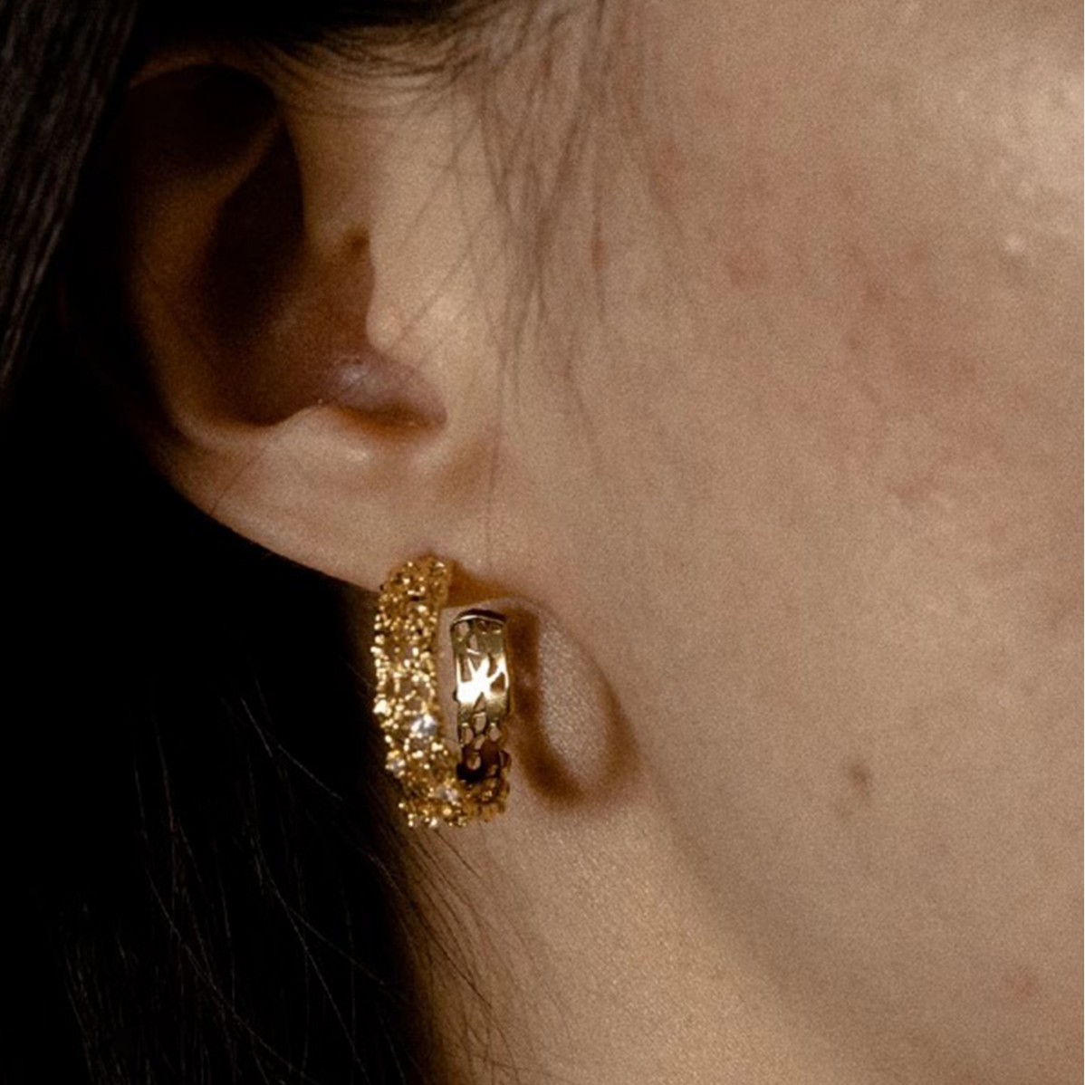 Dong Jie Levis Lace Series Stud Earrings Lace Original Simple Earrings Women
