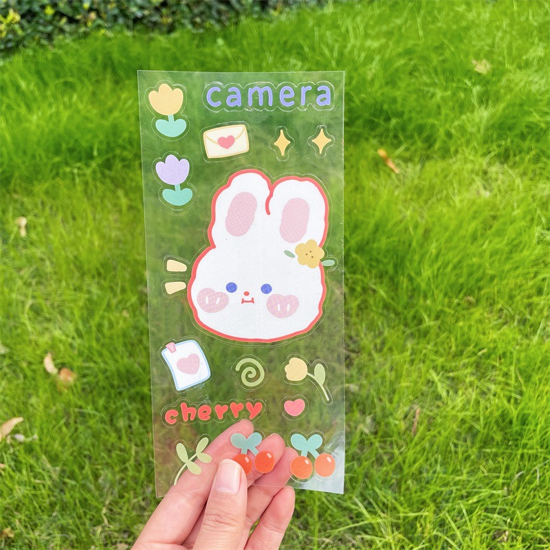 Cartoon transparent PVC sticker storage box waterproof sticker cute girl sticker thermos cup sticker crystal sticker