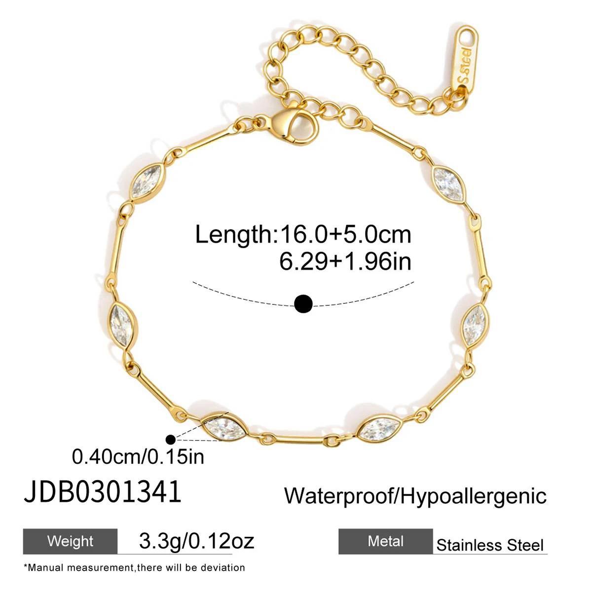 Jieding stainless steel zircon bracelet niche stacking hand jewelry titanium steel 18k accessories