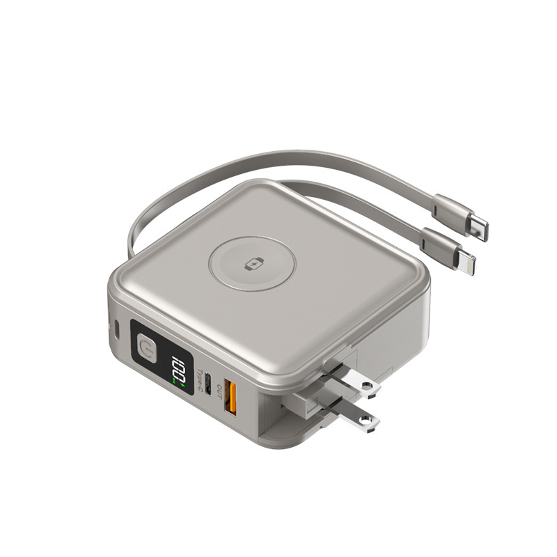 Cable magnetic wireless charging bank can charge watch fast charging plug portable for Apple Huawei mobile power
