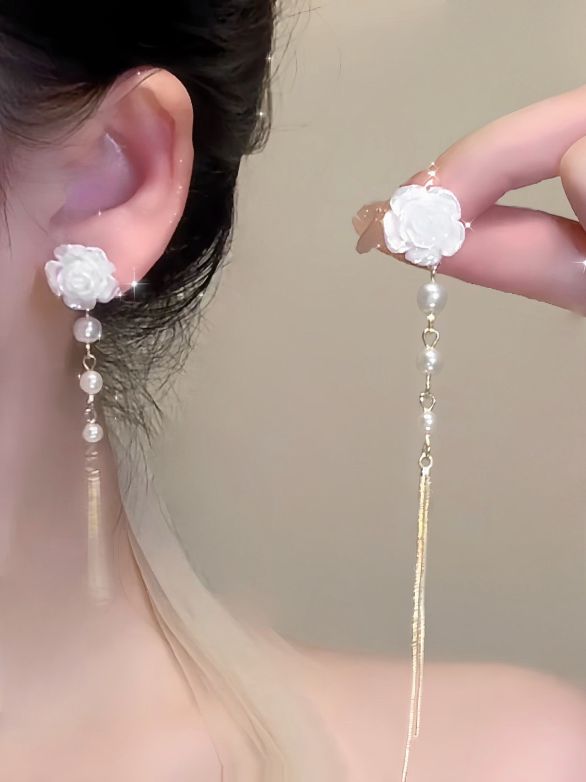Petal Pearl Earrings for Women 2026 New Autumn Winter Stud Earrings Vacation Style Ear Accessories