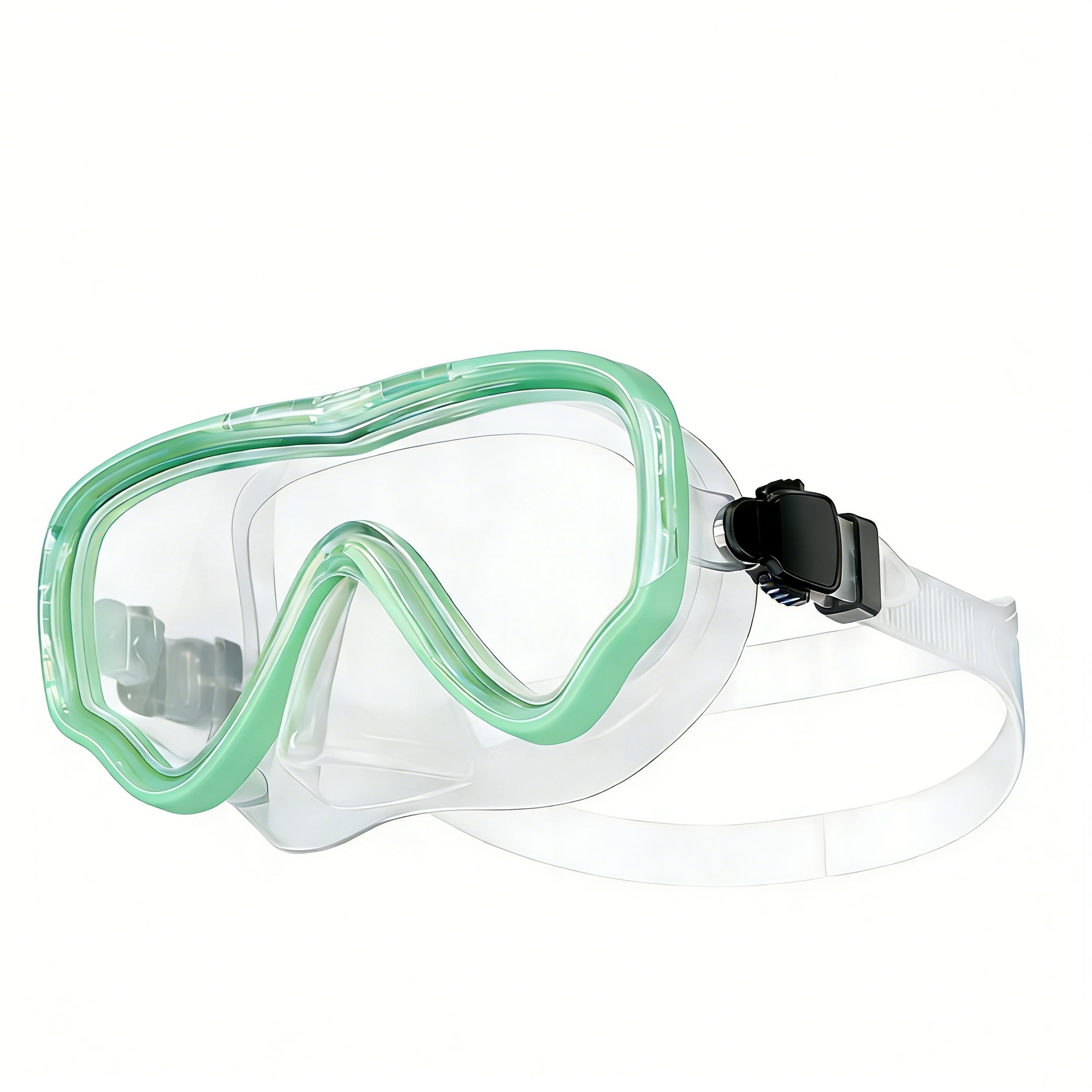 JUNHAIINS diving mask snorkel set for men and women adult large frame silicone diving mask