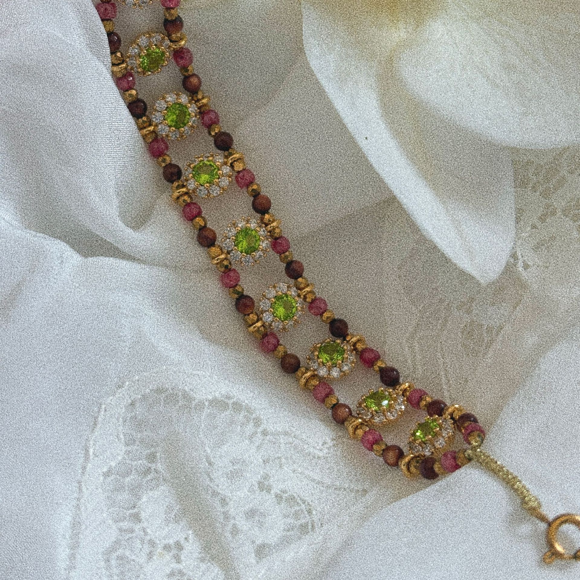 301 Midsummer Colorful Gem Little Elephant Bracelet Natural Style Sunflower Bracelet Vacation Style Sweet Relaxed