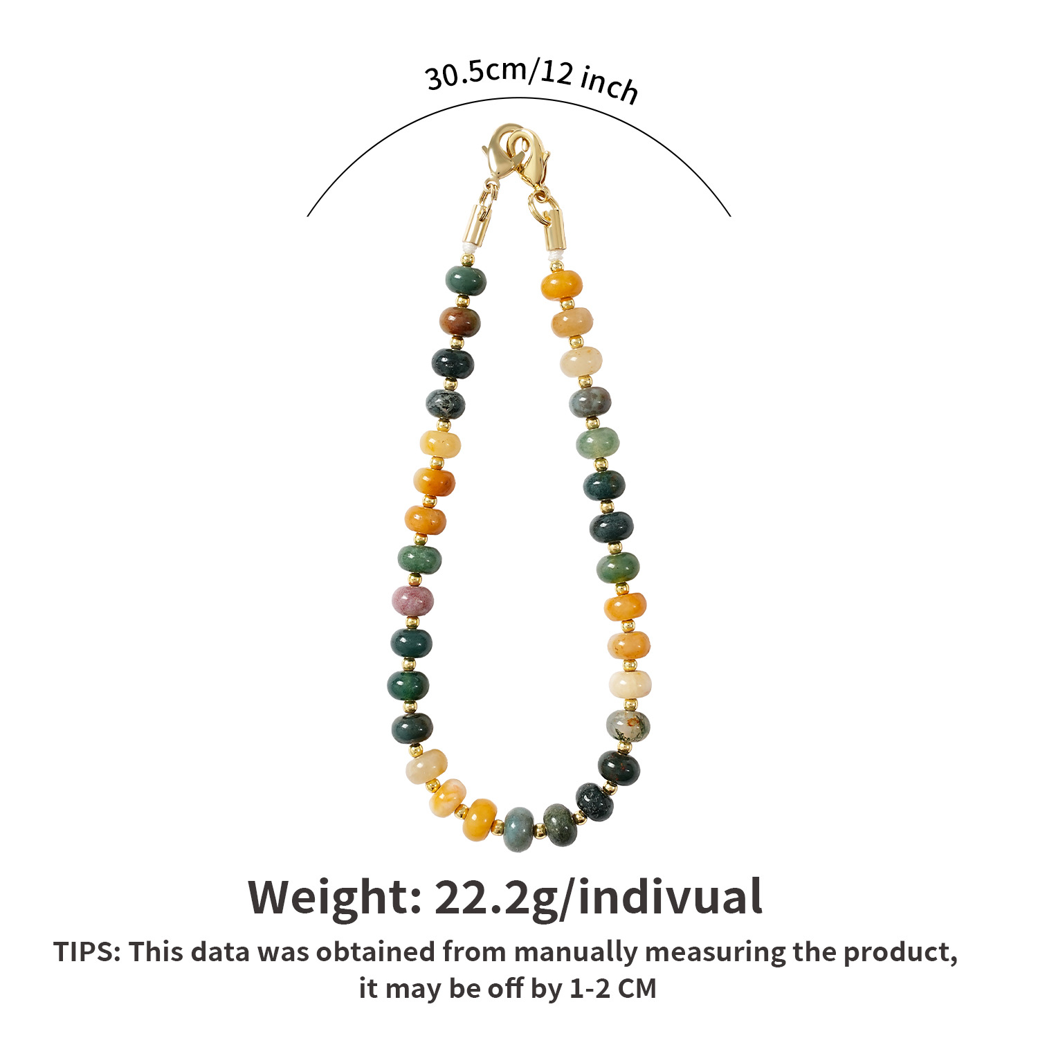 DIY natural stone phone chain handmade beaded anti-lost phone lanyard