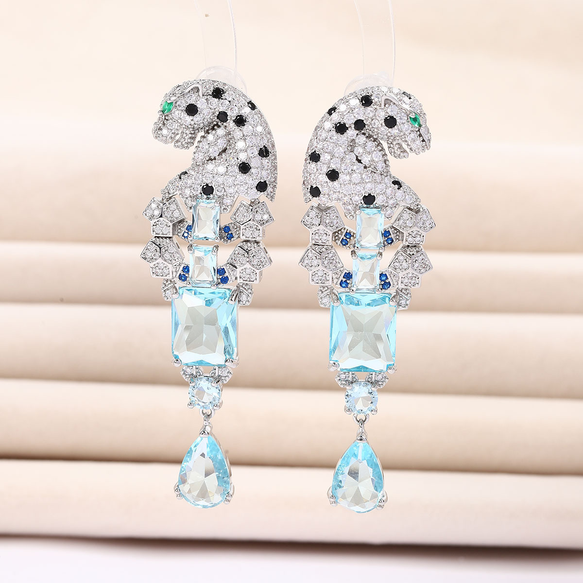 Leopard design necklace daily matching accessories micro-set zircon