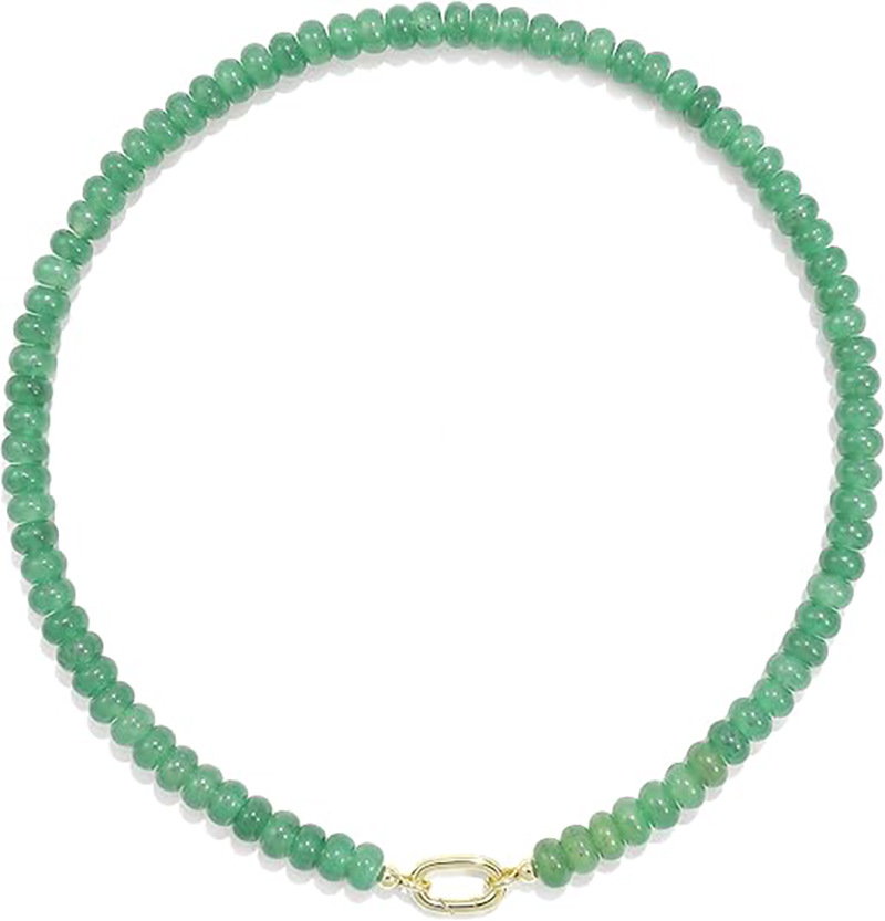 TK New Natural Stone Beaded Necklace Handmade Abacus Bead Collarbone Chain