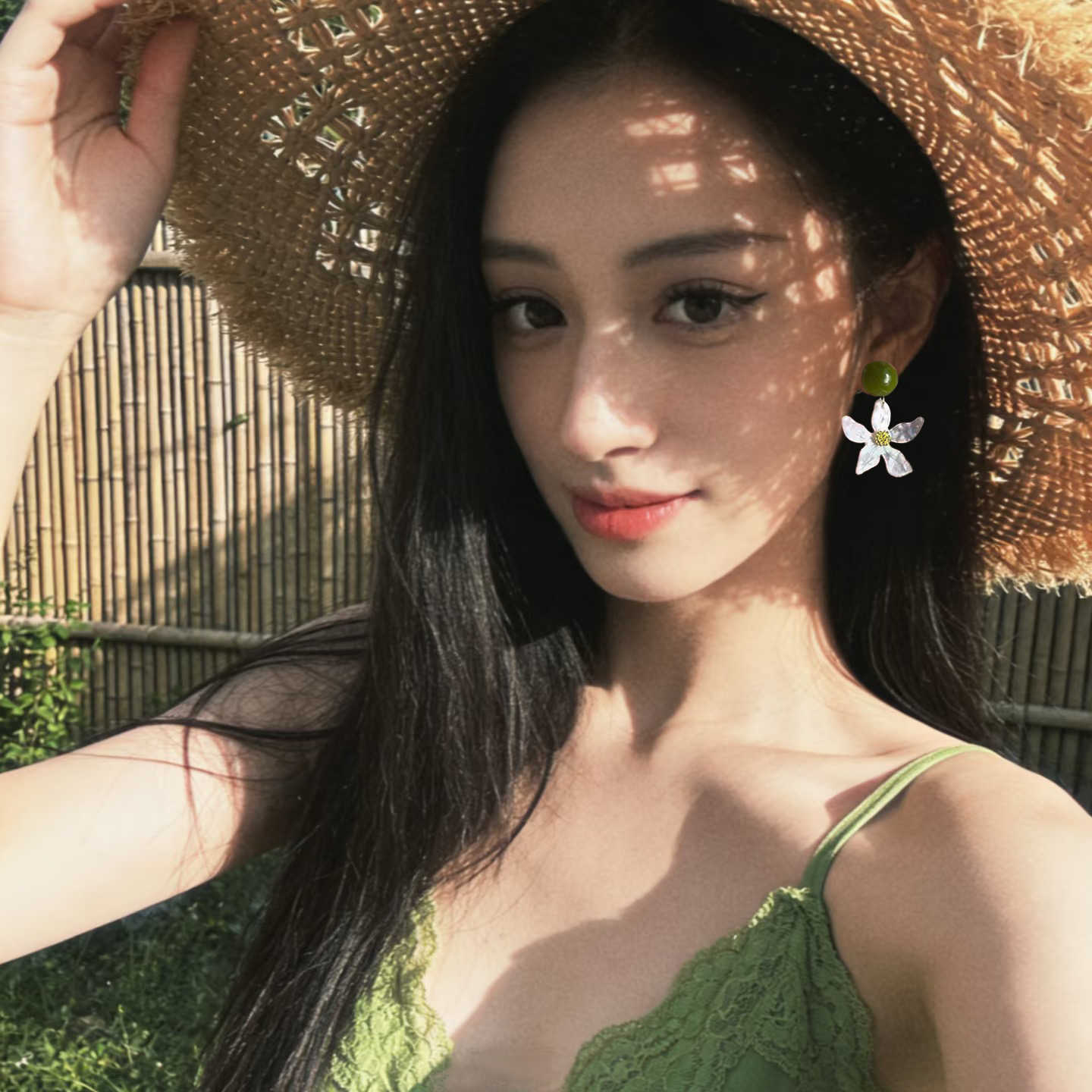 Summer Fresh Green Shell Flower Tassel Stud Earrings for Women Seaside Vacation Style Earrings Beautiful Oxygen Feeling Ear Accessories