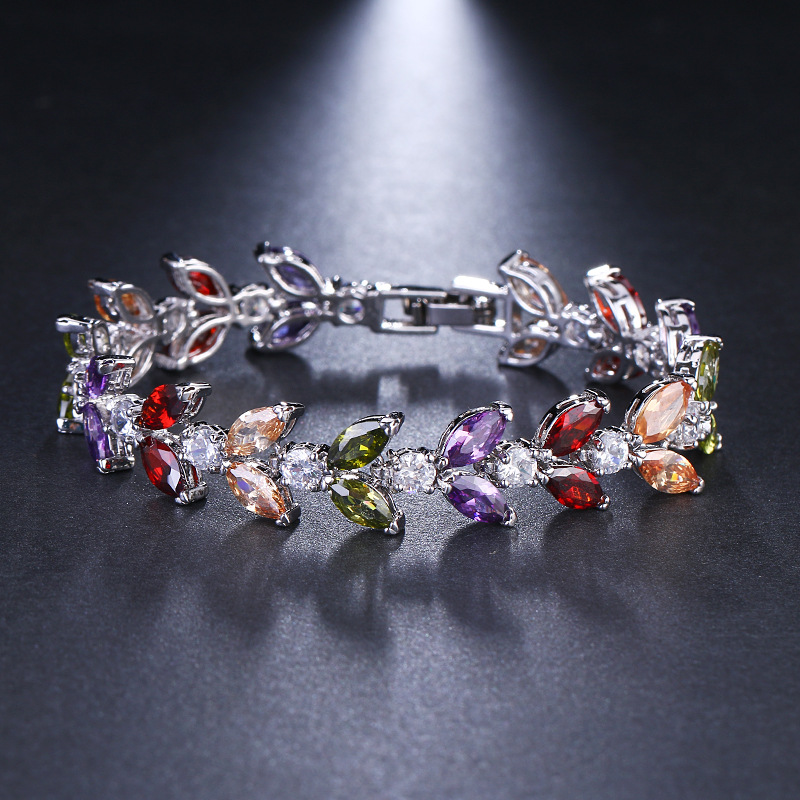 Colorful zircon bracelet series women copper bracelet micro-set zircon luxury jewelry
