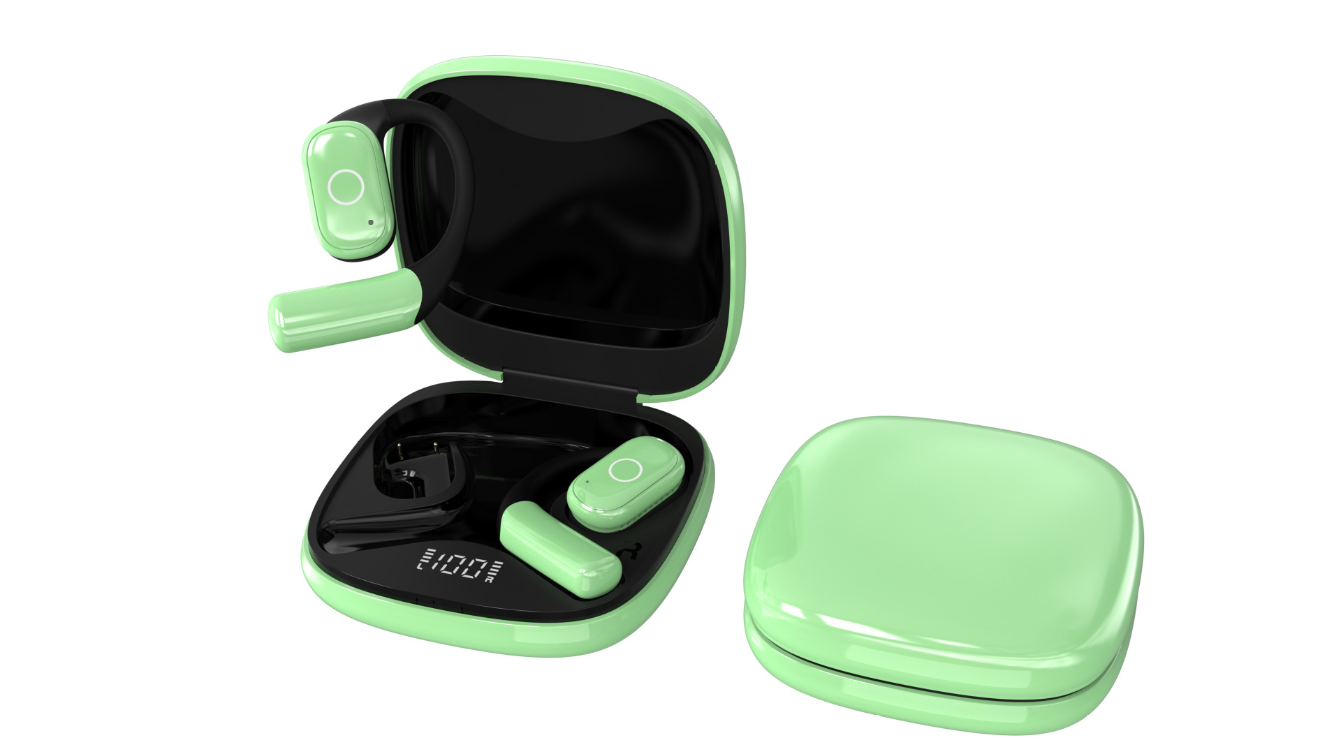 IVANTE Private Mold OW02 Open-Ear Sports Dual-Mic Noise Reduction Waterproof ENC Digital Display Wireless Bluetooth Earbuds