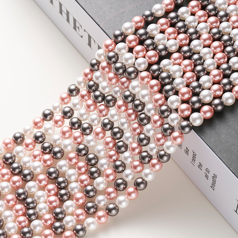 Imitation Swarovski High-Luster Round Pearl 3-16mm Straight Hole Shell Pearl Craft Glass Beads Jewelry Accessories