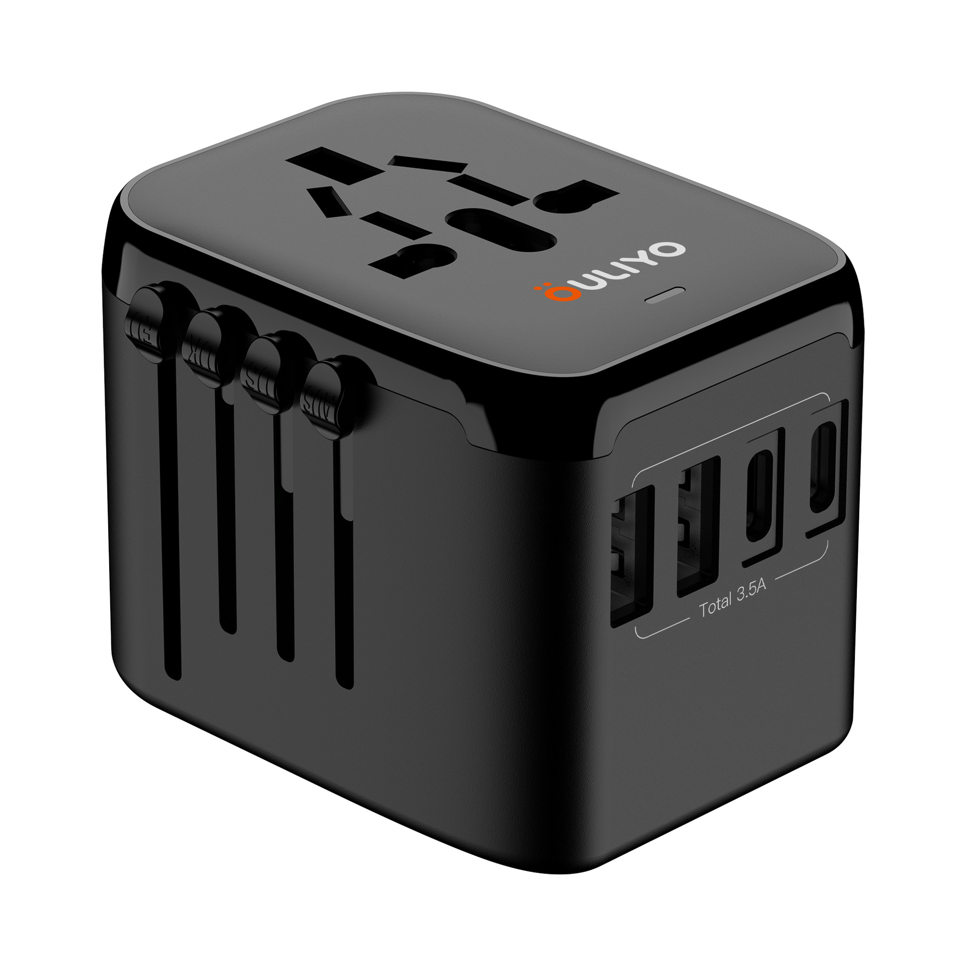 65W GaN 4-Port Fast Charging Adapter Plug 3 Type-C High Power Travel Socket HUB Converter