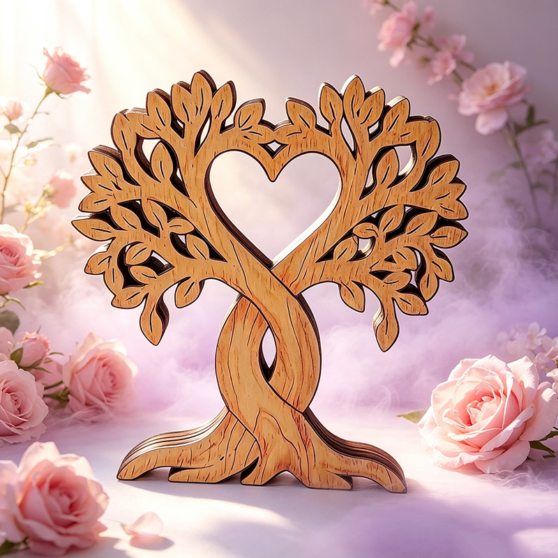 New Anniversary Gift Wooden Ornament Wedding Decoration Anniversary Couple Gift Wooden Ornament