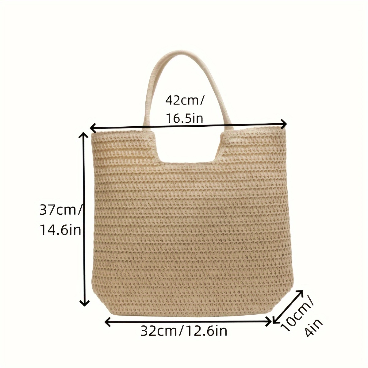New Zipper Straw Bag Handwoven Bag Large Capacity Single Shoulder Tote Bag Women's Vacation Beach Bag Women's Bag