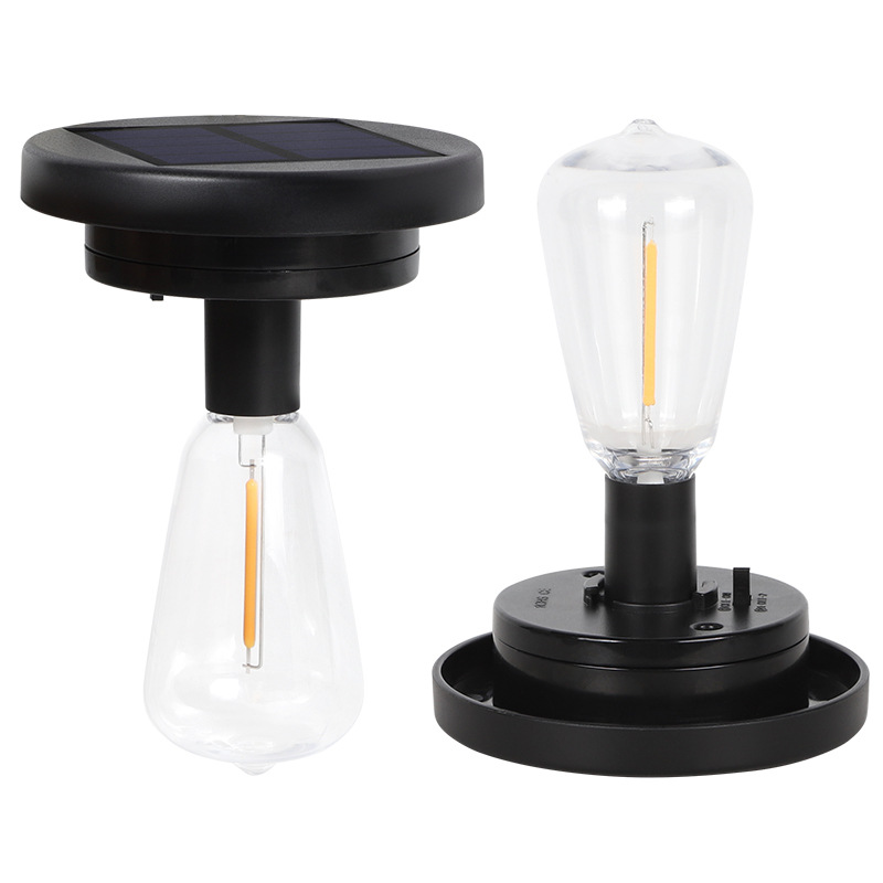 New solar tungsten filament light手提灯 iron art lantern hanging light outdoor camping portable lawn garden light