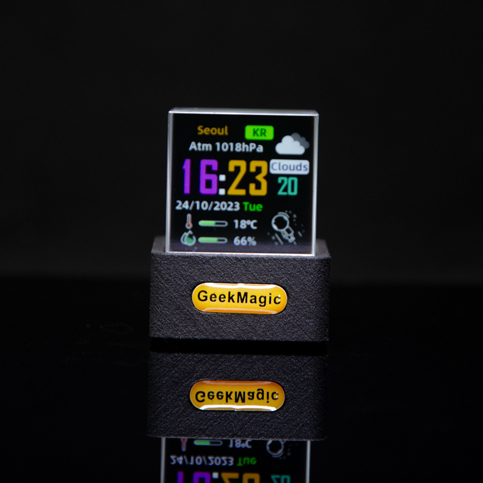 New mini transparent WiFi weather clock gift desktop ornament monitor ornament clock weather clock