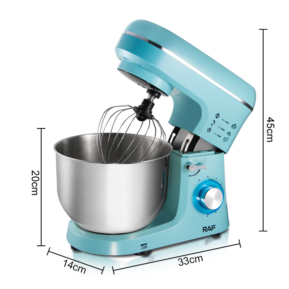 5.5L Tabletop Food Processor Multi-functional Automatic Dough Machine Kneading Mixing Milk Foam Egg Beater Blender