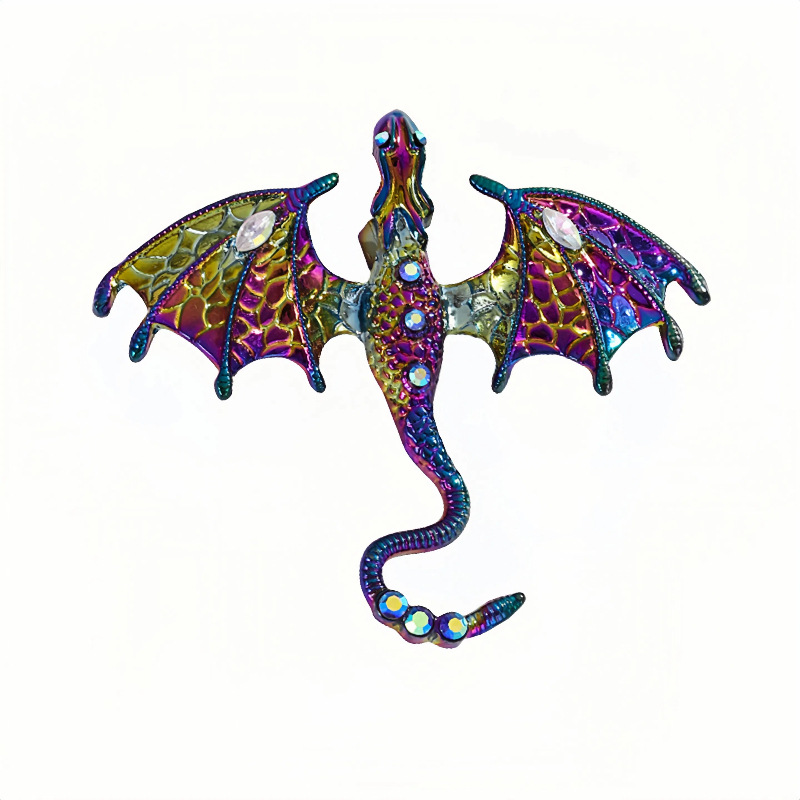 Oil Drip Cartoon Flying Dragon Brooch Men's Suit Coat Accessory Pin Jewelry New