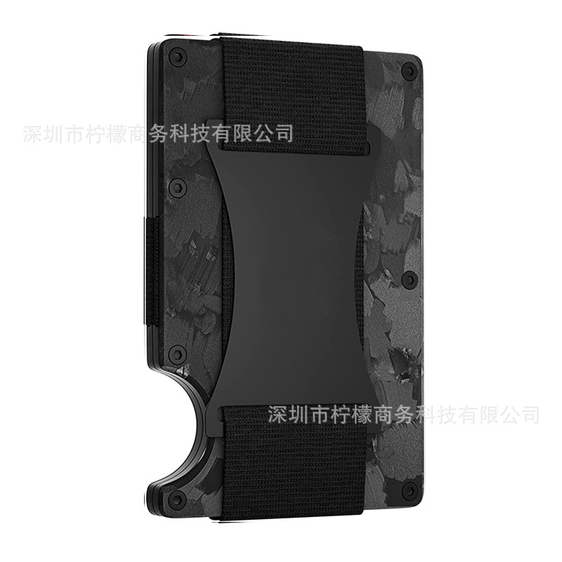 New Forged Carbon Fiber Card Holder RFID Anti-theft Aluminum Alloy Card Clip Anti-demagnetization Metal Card Sleeve