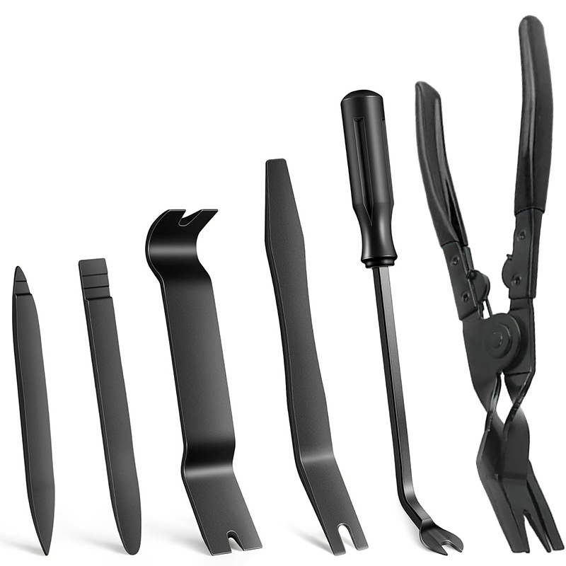 7-Piece Car Audio Modification Tool Anti-Scratch Plastic Pry Bar Fastener Clamp Interior Clip Removal Tool