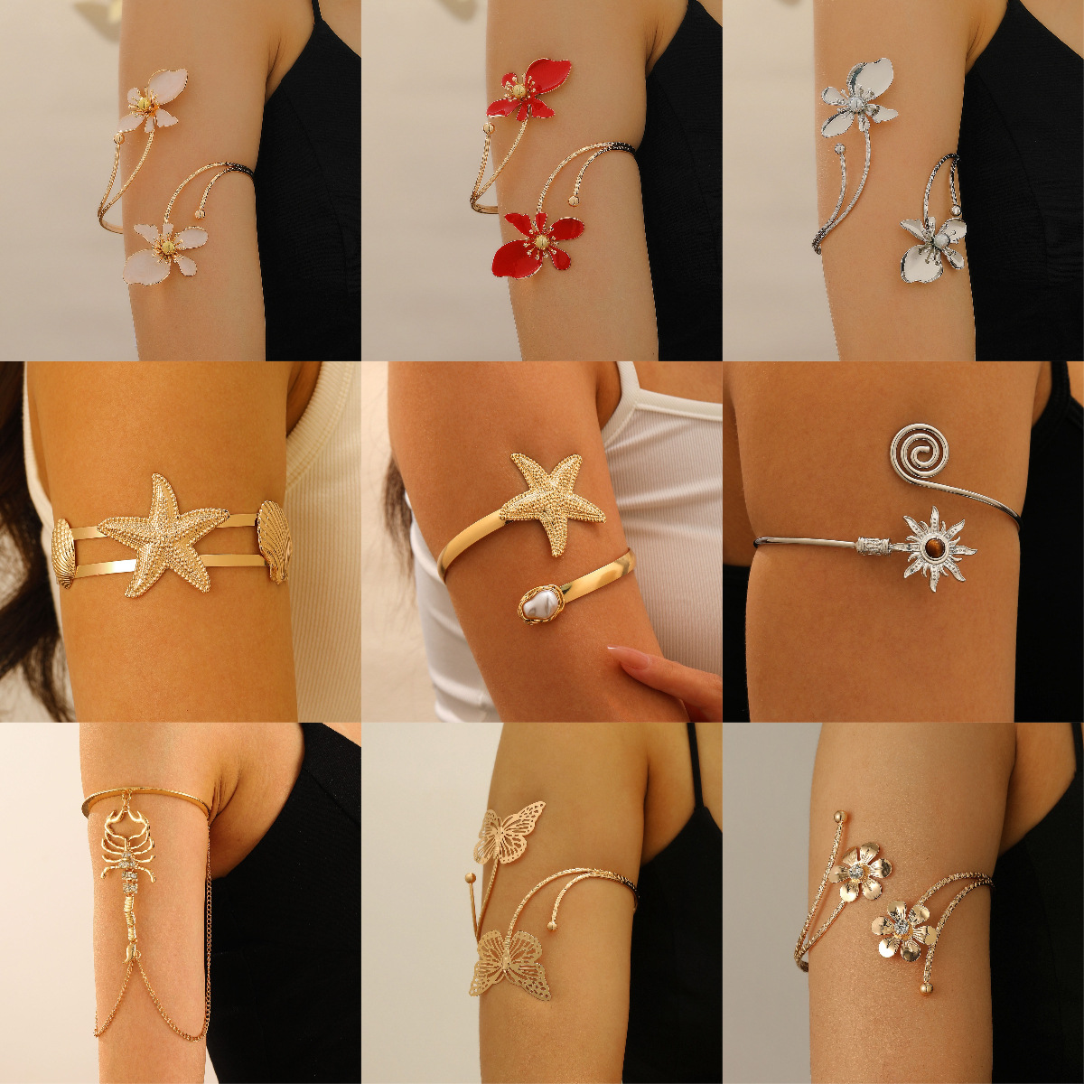 Chain Long Bangle Star Bangle Arm Ring Exquisite Accessories Hand Decor DIY Open Arm Ring
