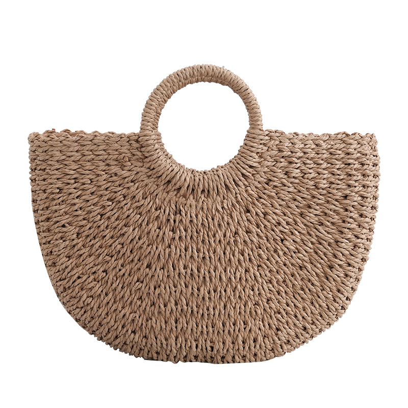 Large Woven Bag Handbag Large Capacity Straw Bag Casual Travel Beach Bag Women's Handbag