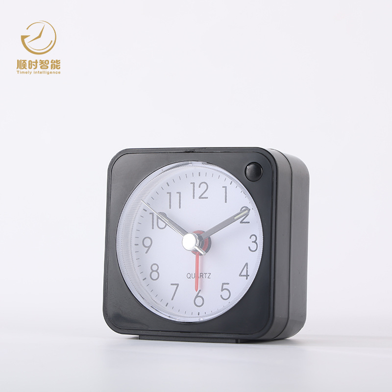 New travel small square alarm clock, acrylic transparent shell ABS shell quartz bell clock