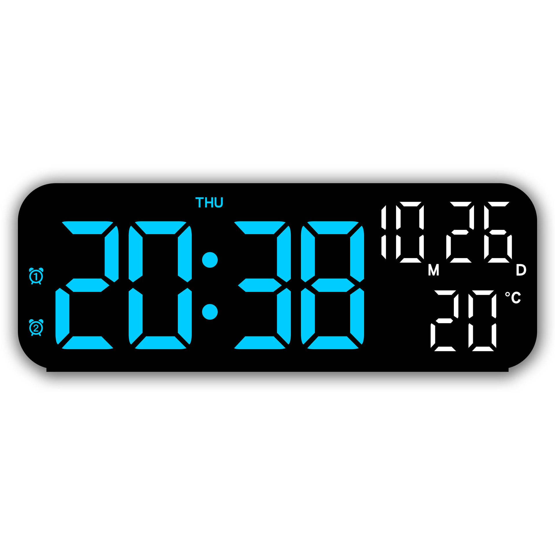 New Electronic Clock Simple Alarm Clock Multifunctional LED Clock Multiple Alarm Groups 9 Inch Clock 2802