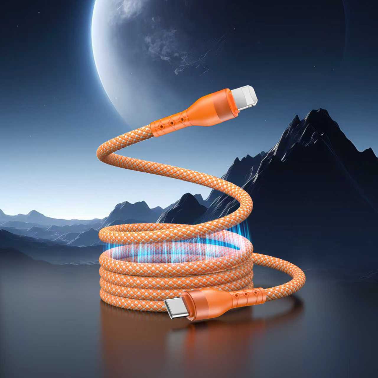 Dual Type-C Charging Cable for iPhone Apple Huawei Xiaomi 100W Magnetic Fast Charging Data Cable