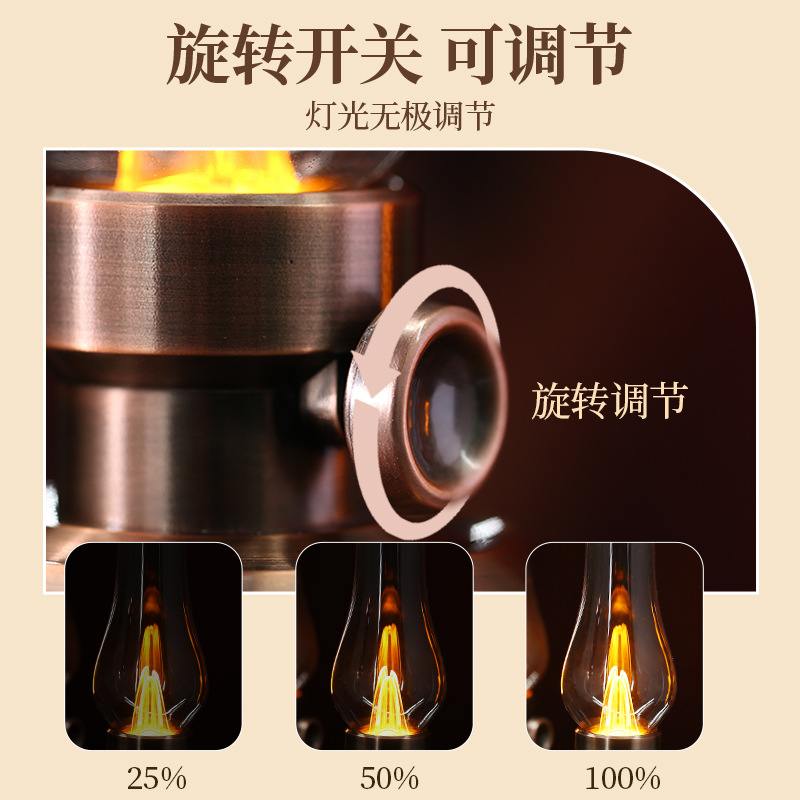 New Outdoor Camping Lantern Atmosphere Light Speaker Flame Kerosene Lamp Bluetooth Speaker