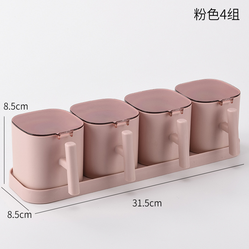 kitchen combination seasoning box seasoning jar kitchen supplies with lid salt jar seasoning household with spoon storage box