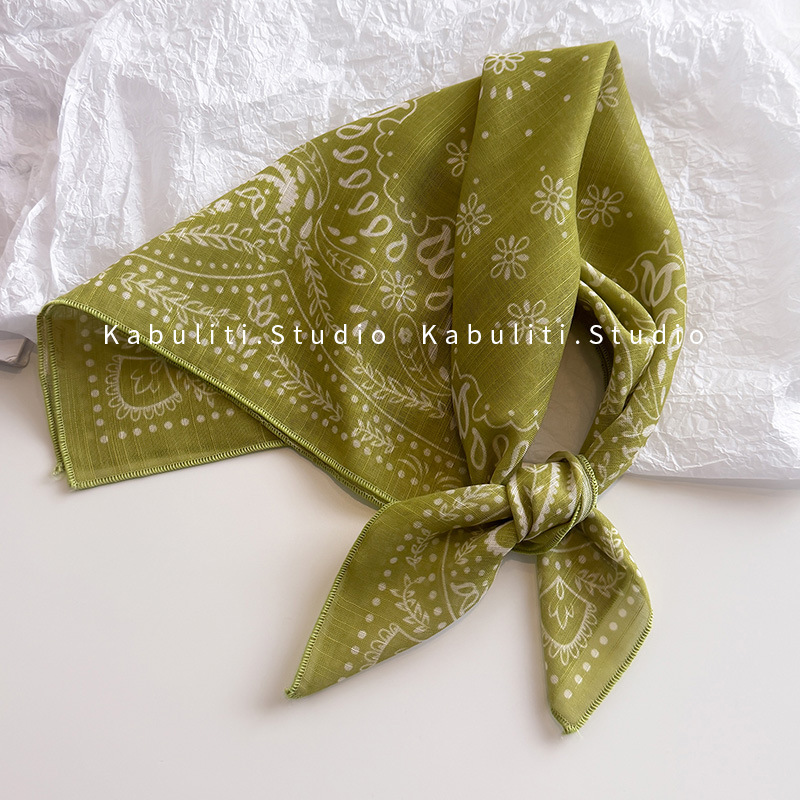 点点腰果60仿麻-军绿 · 60-60cm