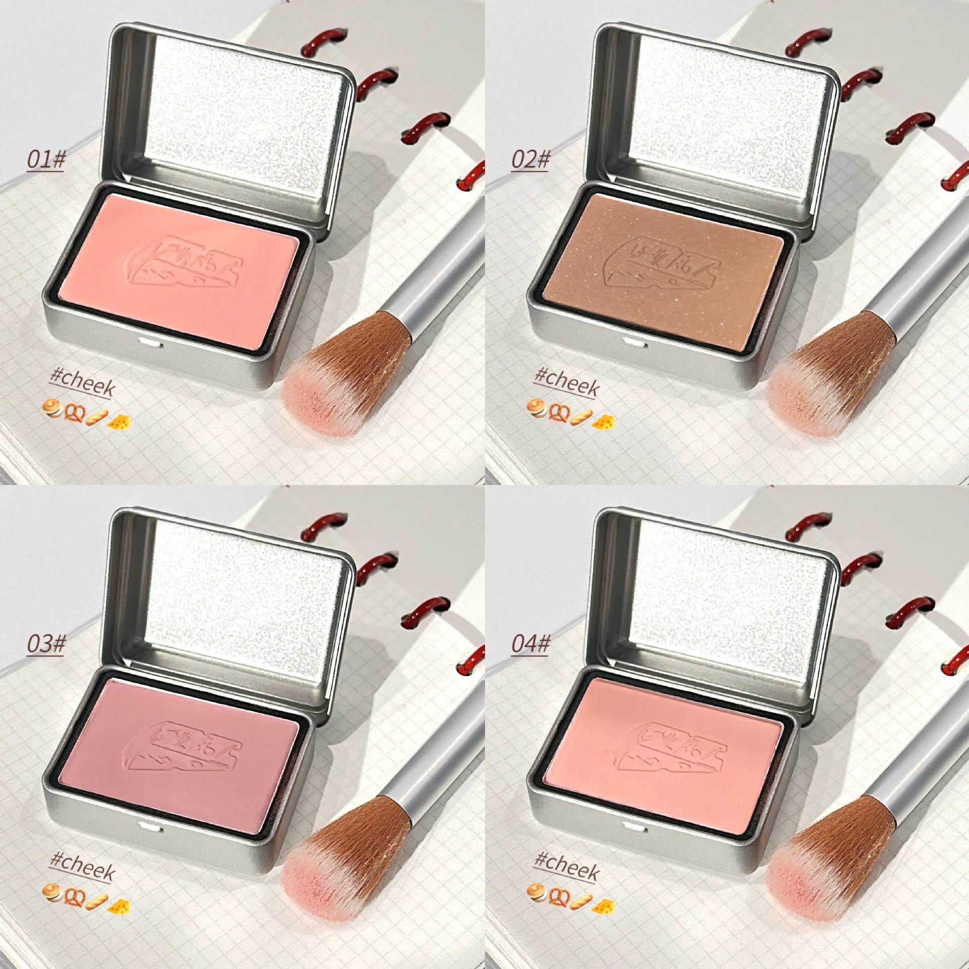 BLACK NANA Cheese Tin Single Color Blush Pearl Shimmer Low Saturation Natural Look Female Student Blush Contour