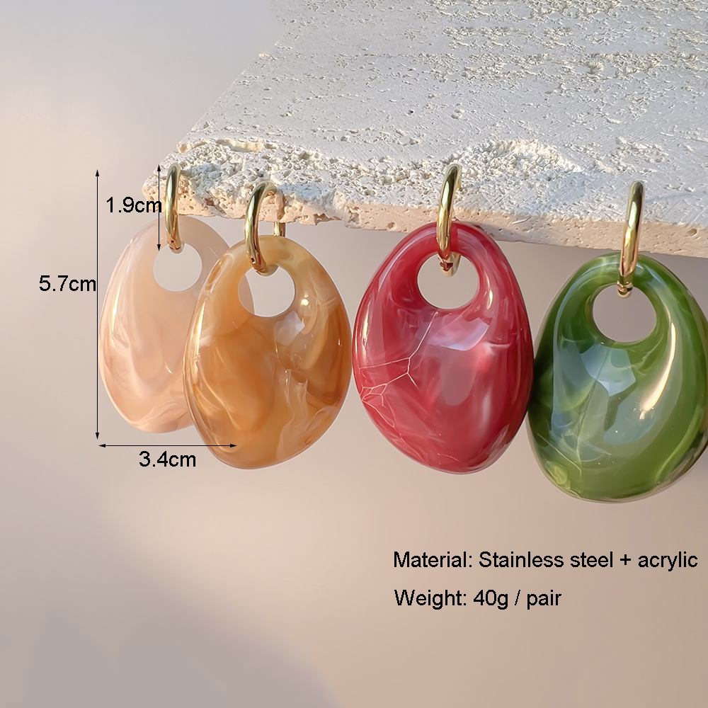Stainless Steel Earrings, Irregular Resin Earrings, Earring Accessories