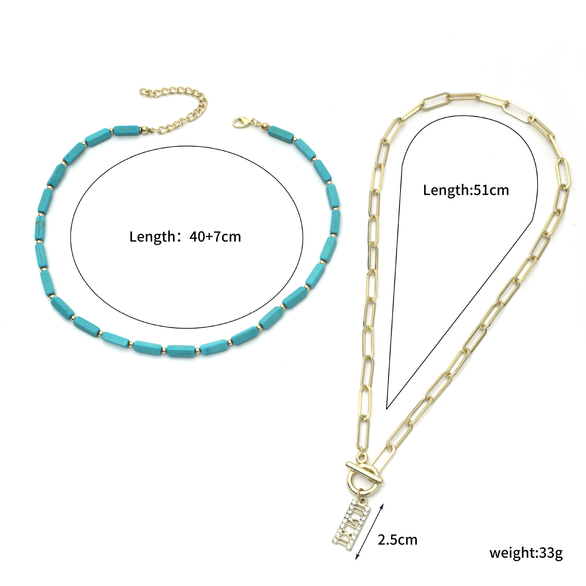 Necklace turquoise necklace Bohemian ethnic style turquoise necklace women