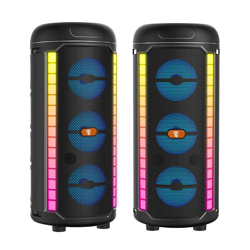 New 3-speaker 3-inch wireless square dance Bluetooth speaker outdoor portable home karaoke sound