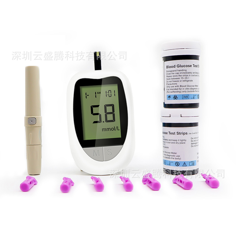 Glucose Meter Blood Glucose Meter Full English Export Home Test Strips Blood Glucose Test Kit Complete Set