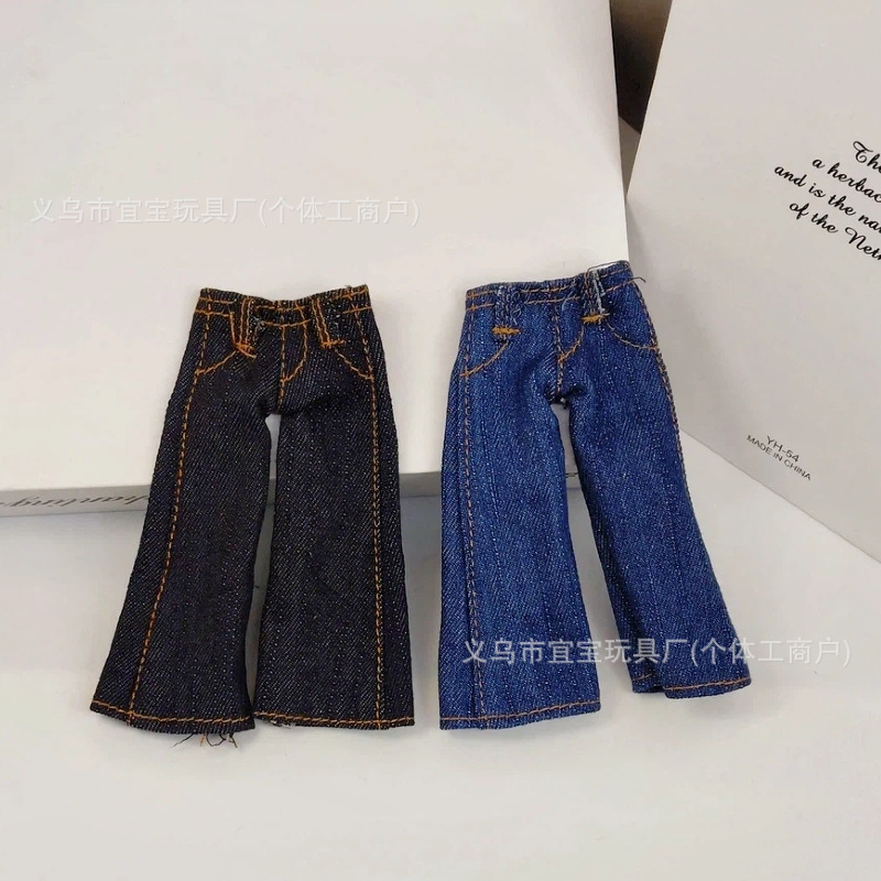 New Cute Long Leg KT Camouflage Blue Wide Leg Jeans [Doll Not Included] Backpack Pendant Accessory Decoration