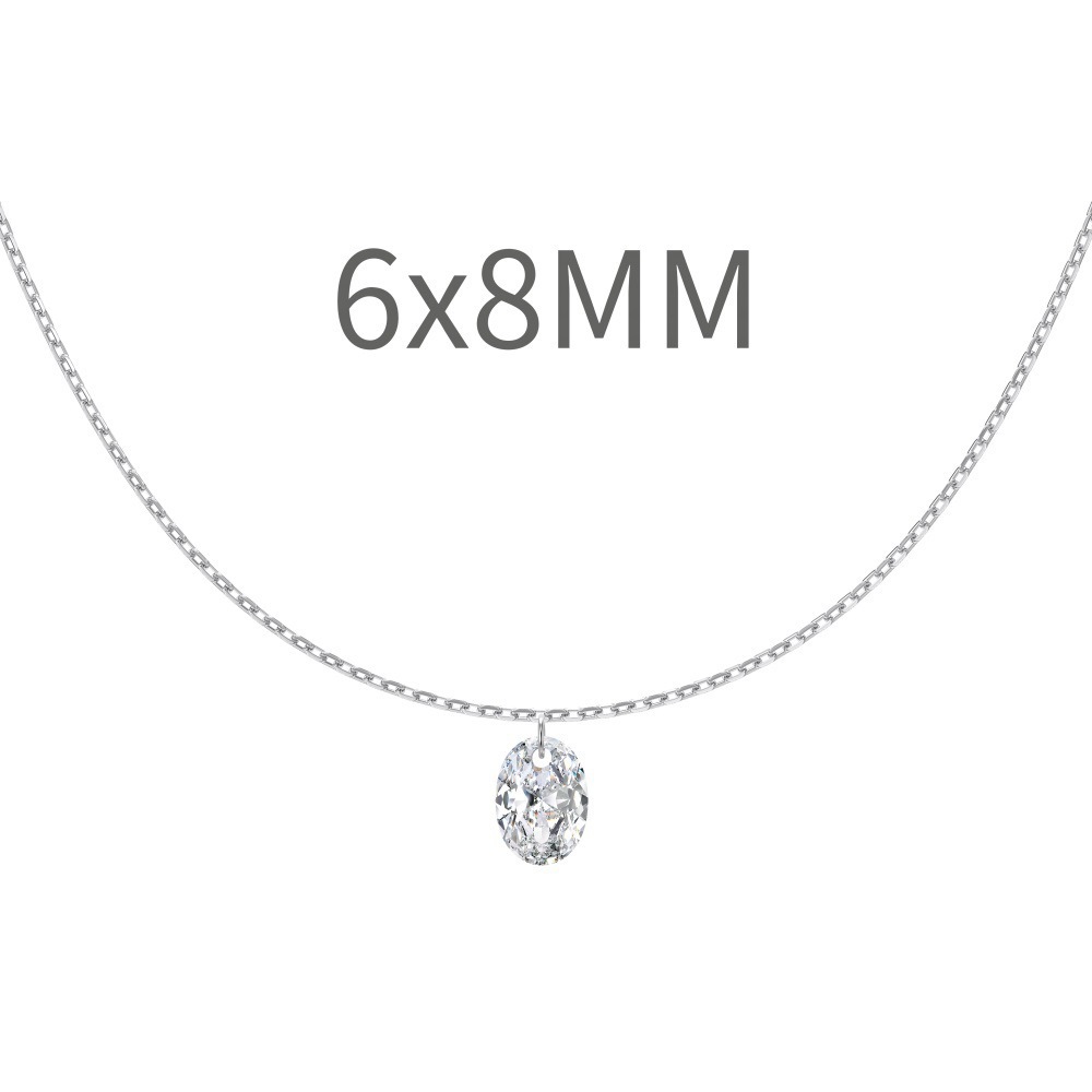 Live S925 sterling silver necklace for women, oval pear-shaped teardrop tassel pendant neck chain silver accessories wholesale