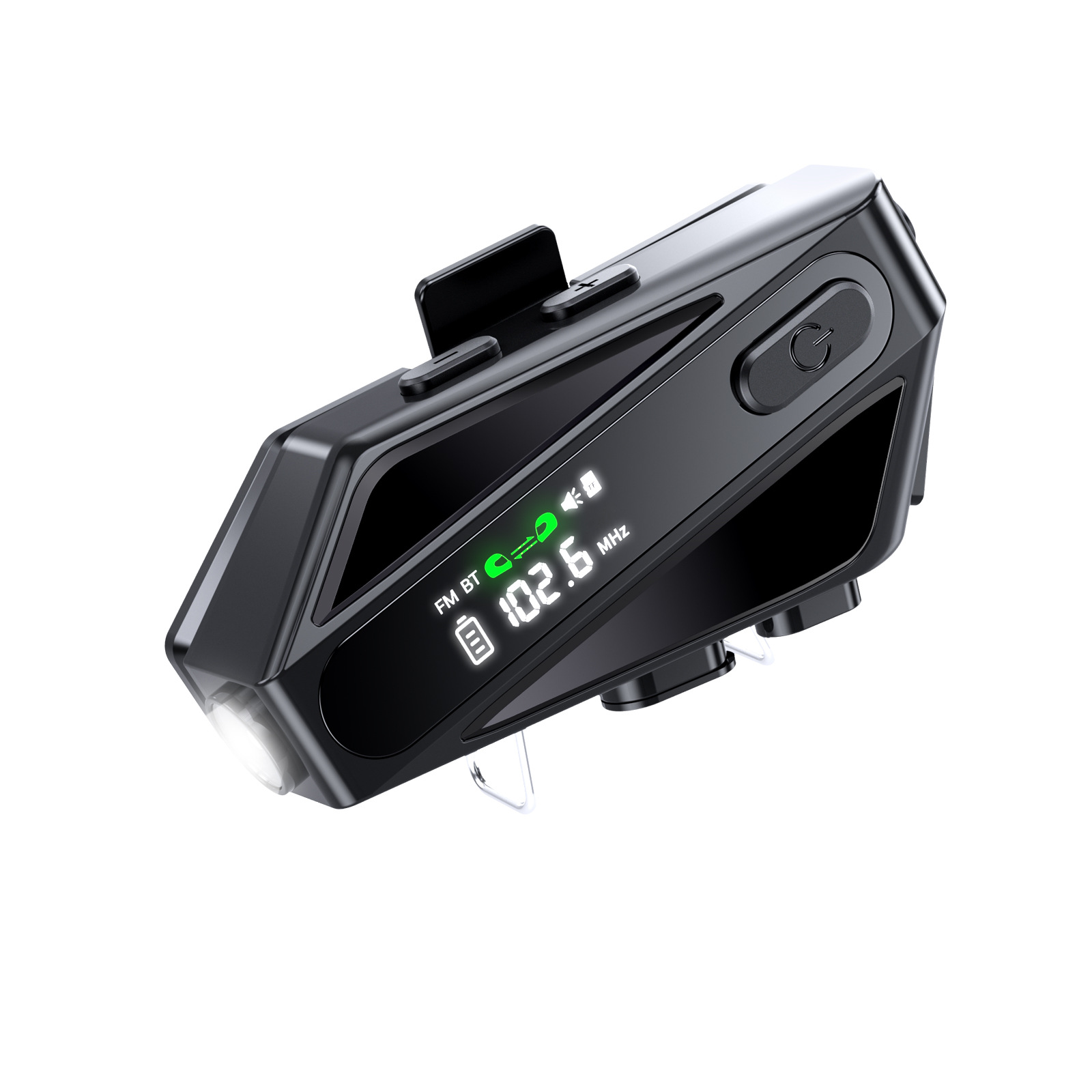 Private Mold C6 Cycling Dual Intercom Motorcycle Helmet Headset with LED Light Waterproof Digital Display Bluetooth Headset