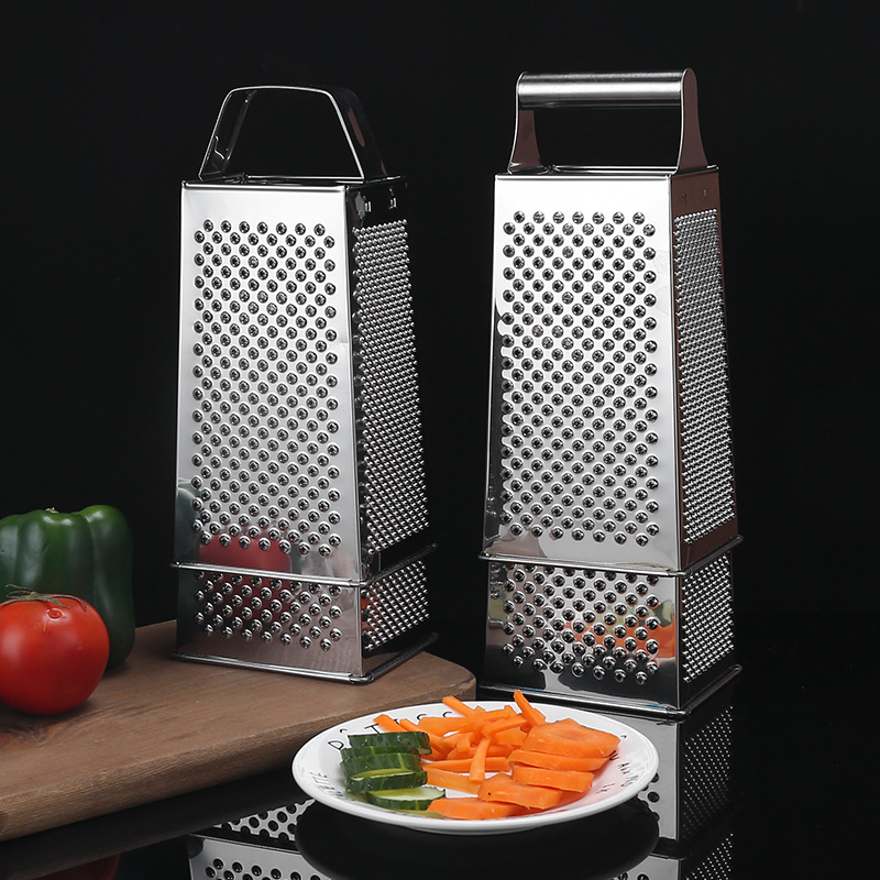 Stainless steel square handle multi-surface shredder household kitchen multi-purpose vegetable cutting small tool grater vertical four-sided plane