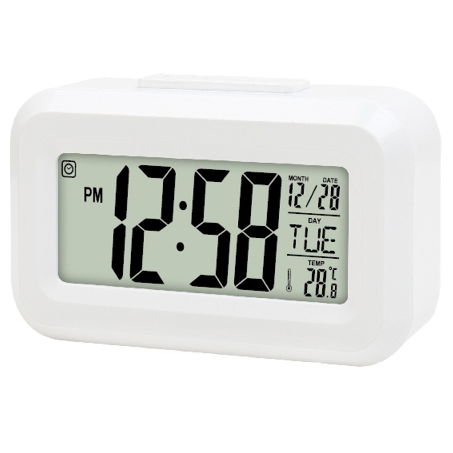 New LED digital alarm clock with temperature display, bedroom office use smart induction backlight