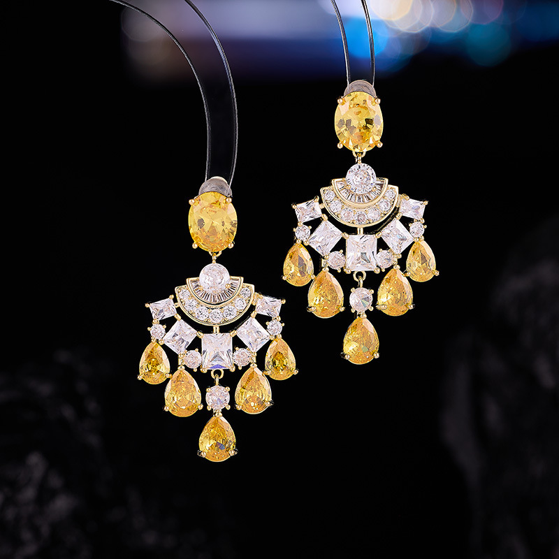 s925 Silver Needle Super Fairy Zircon Inlaid Face-Shaping Earrings Long Tassel Flying Butterfly Earrings