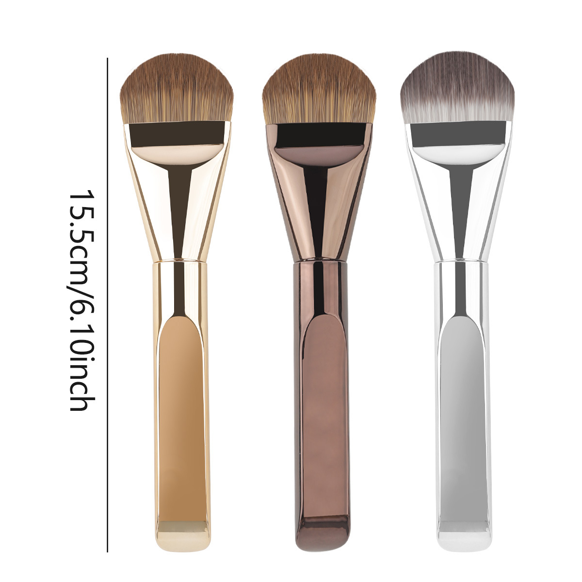 New Makeup Brush Thickened Aluminum Tube Foundation Brush Non-Absorbing Powder No Trace Base Makeup Tongue Shape Brush Face Mask Brush Cosmetic Tool