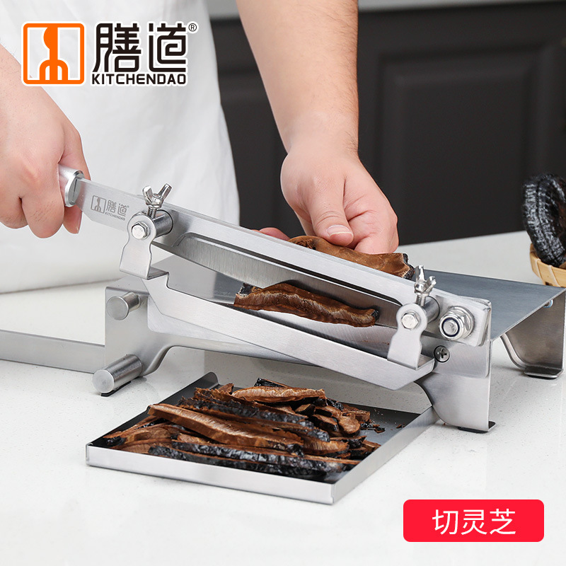 Shandao Stainless Steel Slicing Guillotine, Slicer for Household Cutting Ribs, Chicken, Beef, Mutton Rolls, Chinese Herbal Medicine, Rice Cake