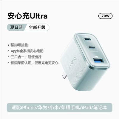 ANKER Anker Smart Display Ultra 70W Dual GaN Charger PD Fast Charging Multi-Port Charger A121A