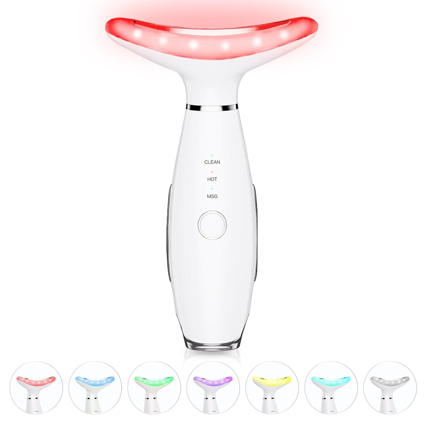 New Neck Beauty Device Vibration Massage Neck Line Device Small Iron Lifting Neck Facial Color Light导入 Beauty Device