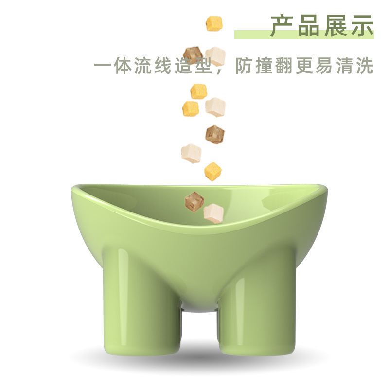 Cat bowl Pipi Tao original elephant leg bowl macaron color elephant leg neck protection bowl cat food bowl anti-tipping pet bowl