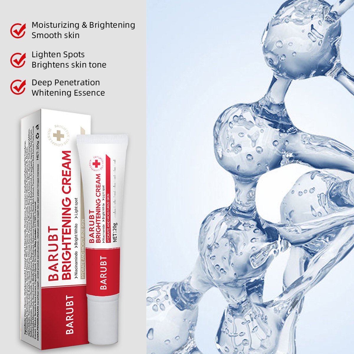 BARUBT White Beauty Cream Brightening Cream Face Cream Improve Sun Spots Freckle Smooth Skin Fade Spots Cream